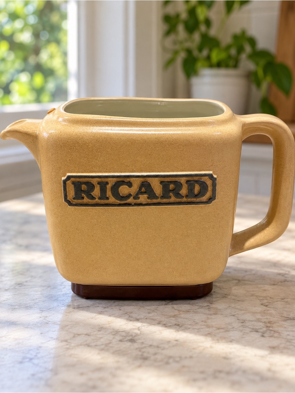 Vintage Ricard French Ceramic Pitcher Made in France 1960s 70s